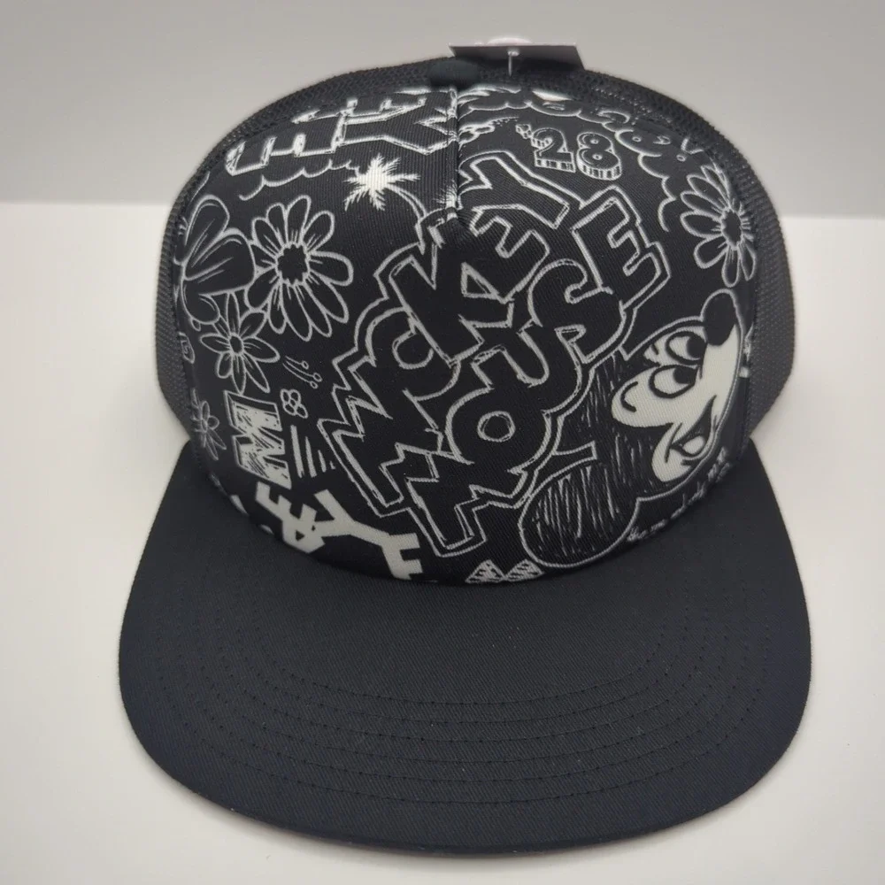 Neff x Disney Mickey House Trucker Hat Snapback Black White Mesh Cap New NWT